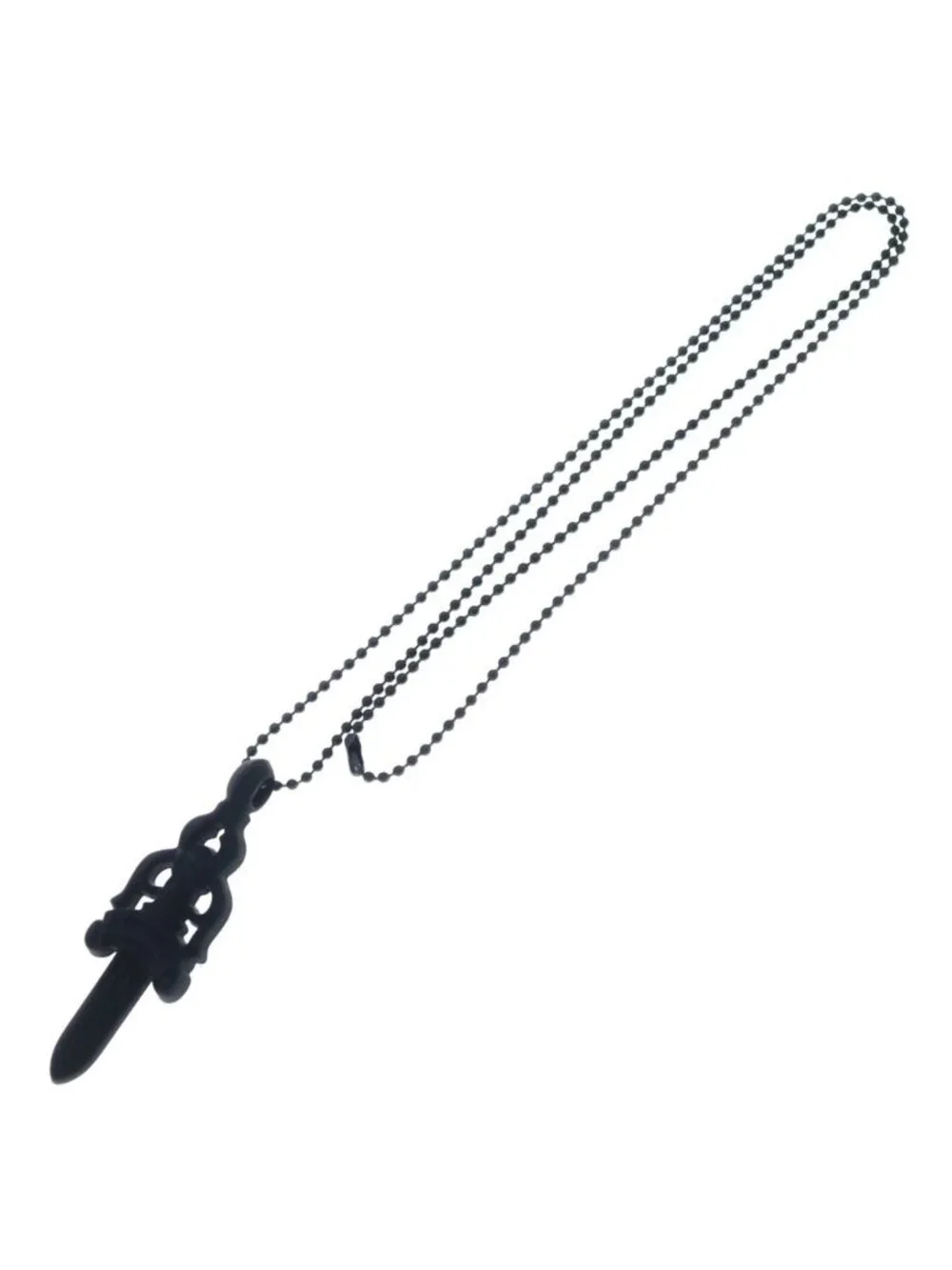 Chrome Hearts Rubber Large Dagger Necklace Silicone Black